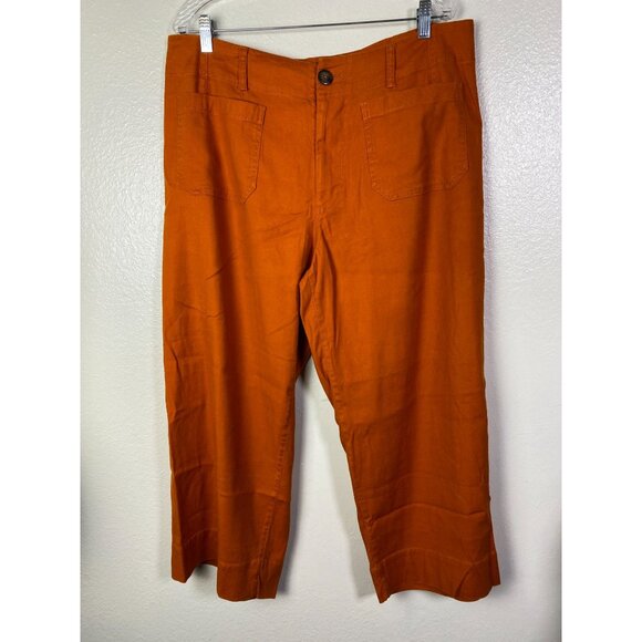 Anthropologie Orange Wide Leg Pants - Picture 15 of 16